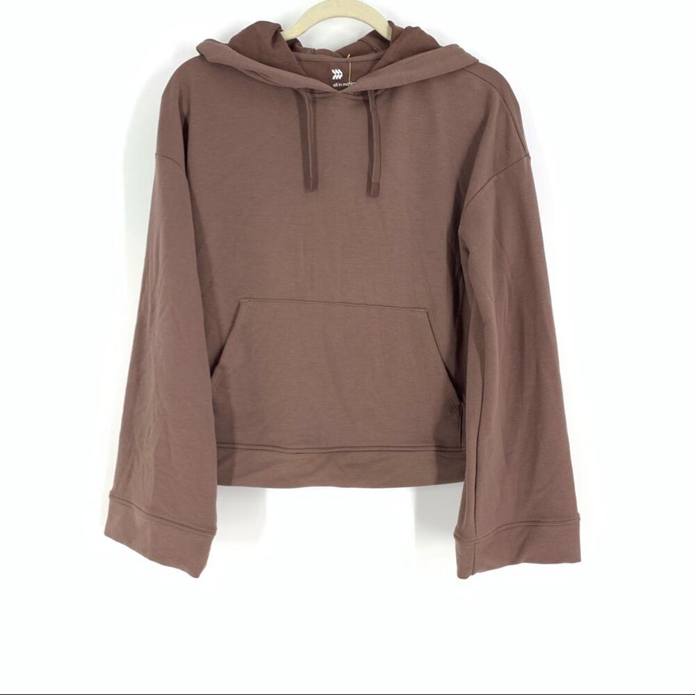 All‎ In Motion Hoodie Sweatshirt Bell Sleeve Pullover Brown XS NWT